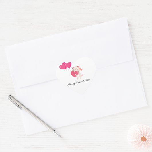 Niedliche Teddy Valentine-Tageskleber Herz-Aufkleber (Umschlag)