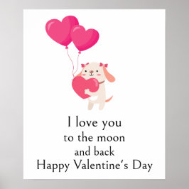 Niedliche Teddy Valentine's Day Mauer Poster