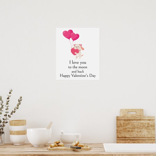 Niedliche Teddy Valentine's Day Mauer Poster (Küche)