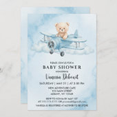 Niedliche Teddybär-Babydusche Einladung (Vorne/Hinten)