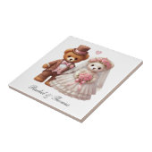 Niedliche Teddybär-Hochzeit Fliese (Seite)