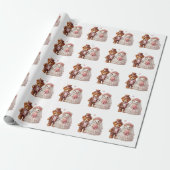 Niedliche Teddybär-Hochzeit Geschenkpapier (Ungerollt)