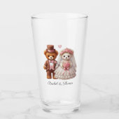 Niedliche Teddybär-Hochzeit Glas (Vorderseite)