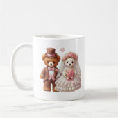 Niedliche Teddybär-Hochzeit Kaffeetasse (Links)