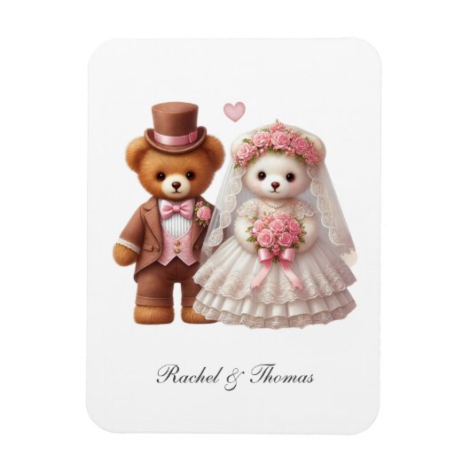 Niedliche Teddybär-Hochzeit Magnet (Vertikal)