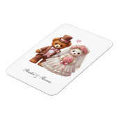 Niedliche Teddybär-Hochzeit Magnet (Linke Seite)