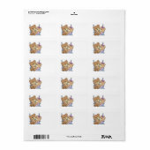 niedliche Teddybär-Liebesromane auf Bänkepacken Adressaufkleber (Vorne)