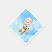 Niedliche Teddybär schwimmende Ballon Mädchen Dusc Serviette (Ecke)
