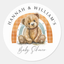 Niedliche Teddybär- und Regenbogen-Babydusche