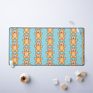 Niedliche Teddybären auf blau Schreibtischunterlage