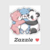 Niedliche Teddybären mit Panda Aufkleber (Blatt)