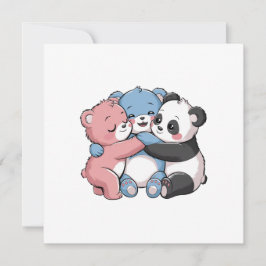 Niedliche Teddybären mit Panda Einladung