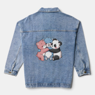 Niedliche Teddybären mit Panda Jeansjacke