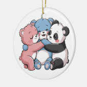 Niedliche Teddybären mit Panda Keramik Ornament (Links)