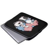 Niedliche Teddybären mit Panda Laptopschutzhülle (Vorne Knopf)