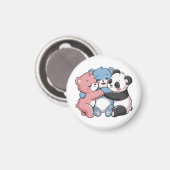 Niedliche Teddybären mit Panda Magnet (Vorderseite/Rückseite)