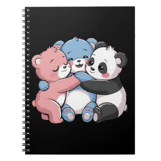 Niedliche Teddybären mit Panda Notizblock (Vorderseite)