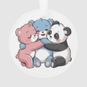 Niedliche Teddybären mit Panda Ornament (Rückseite)