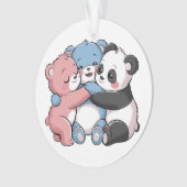 Niedliche Teddybären mit Panda Ornament (Vorderseite)