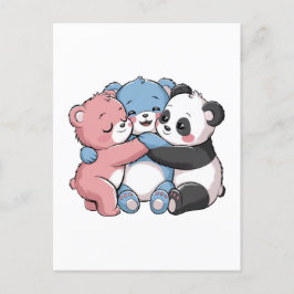 Niedliche Teddybären mit Panda Postkarte