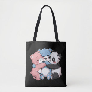Niedliche Teddybären mit Panda Tasche