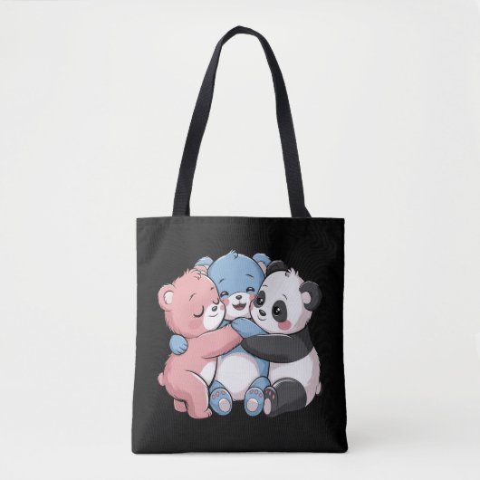 Niedliche Teddybären mit Panda Tasche (Vorderseite)