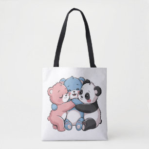 Niedliche Teddybären mit Panda Tasche