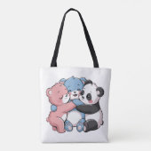Niedliche Teddybären mit Panda Tasche (Rückseite)