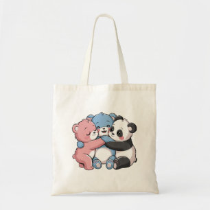 Niedliche Teddybären mit Panda Tragetasche