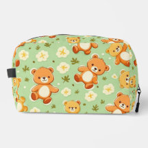 Niedliche Teddybären und Blätter grün