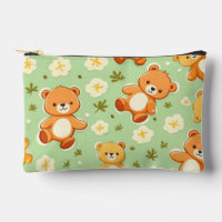 Niedliche Teddybären und Blätter grün