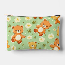 Niedliche Teddybären und Blätter grün