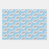 Niedliche Teddybären und Sterne Blau Geschenkpapier Set (Vorderseite 3)