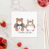 Niedliche Teddybärenhochzeit Serviette (Beispiel)
