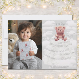 niedliche Teddybärentaucher "Wild One" Erster Gebu Einladung