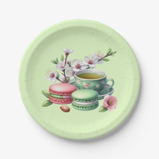 Niedliche Tee-Party-Cookies Pappteller (Vorderseite)