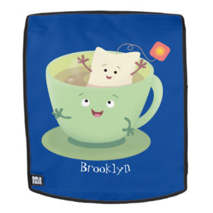 Niedliche Teebeutel-Tasse-Cartoon-Humorfigur Rucksack