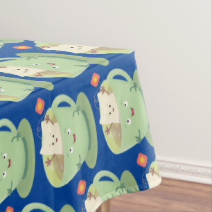 Niedliche Teebeutel-Tasse-Cartoon-Humorfigur Tischdecke
