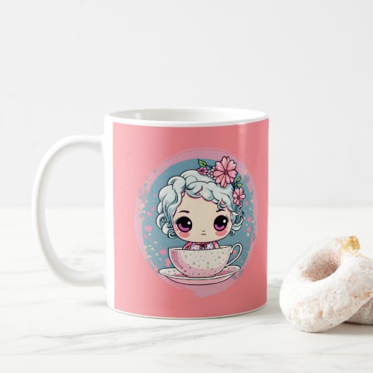 Niedliche Teecup Puppe Tasse (Mit Donut)