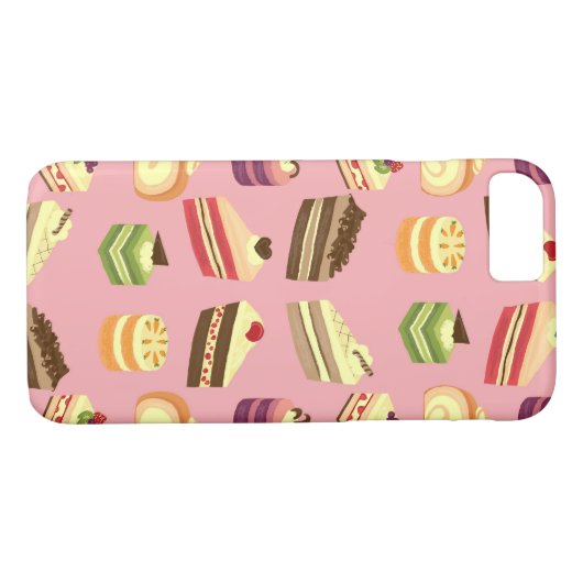 Niedliche Teekuchen - Illustrationsmuster Case-Mate iPhone Hülle (Rückseite (Horizontal))