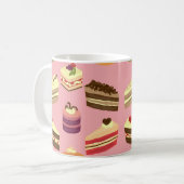 Niedliche Teekuchen - Illustrationsmuster Kaffeetasse (Vorderseite Links)