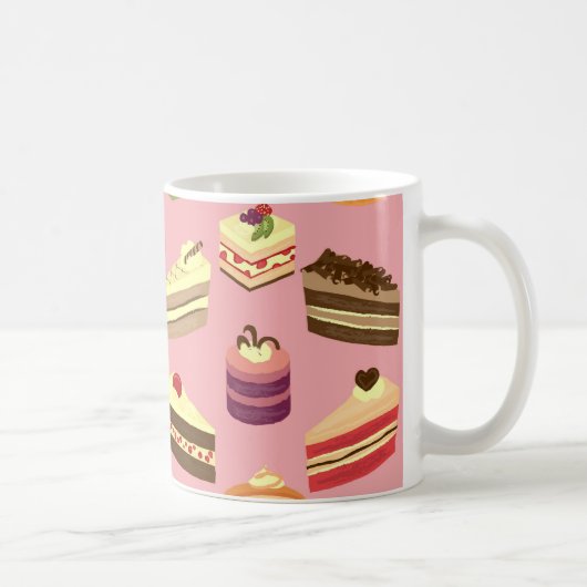 Niedliche Teekuchen - Illustrationsmuster Kaffeetasse (Rechts)