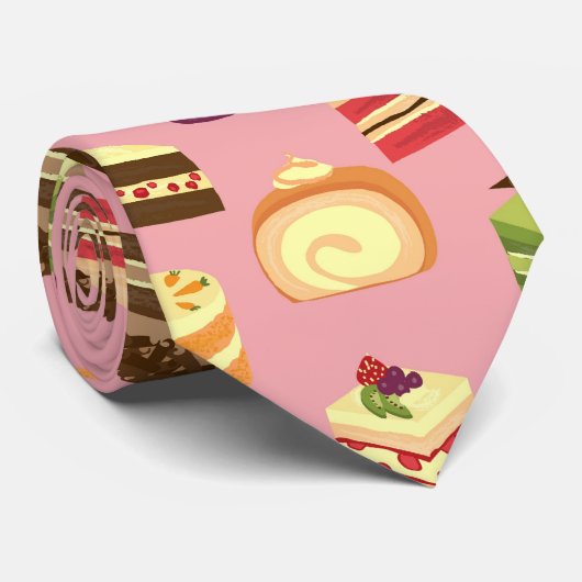 Niedliche Teekuchen - Illustrationsmuster Krawatte (Gerollt)