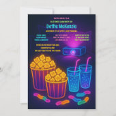 Niedliche Teenager-Epoche Glühbirne Party Filmvorf Einladung (Vorderseite)