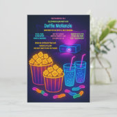 Niedliche Teenager-Epoche Glühbirne Party Filmvorf Einladung (Stehend Vorderseite)