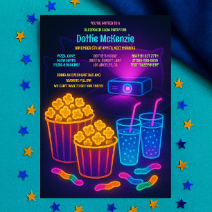 Niedliche Teenager-Epoche Glühbirne Party Filmvorf Einladung