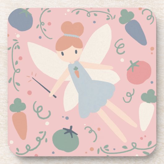 Niedliche Teigwaren Gemüse und Früchte Getränkeuntersetzer (Vorderseite)