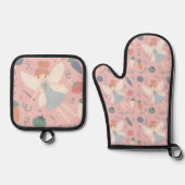 Niedliche Teigwaren Gemüse und Früchte Ofenhandschuh & Topflappen-Set (Vorderseite)