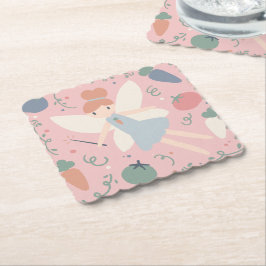 Niedliche Teigwaren Gemüse und Früchte Untersetzer