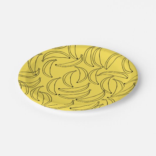 Niedliche Teller des Bananenpapiers (Schrägansicht)